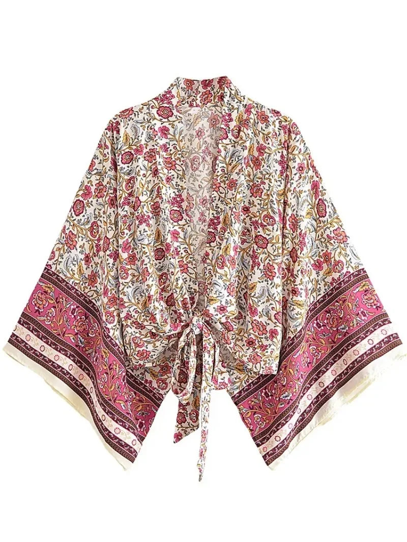 Rosabella Bloom Boho Floral Print Crop Top