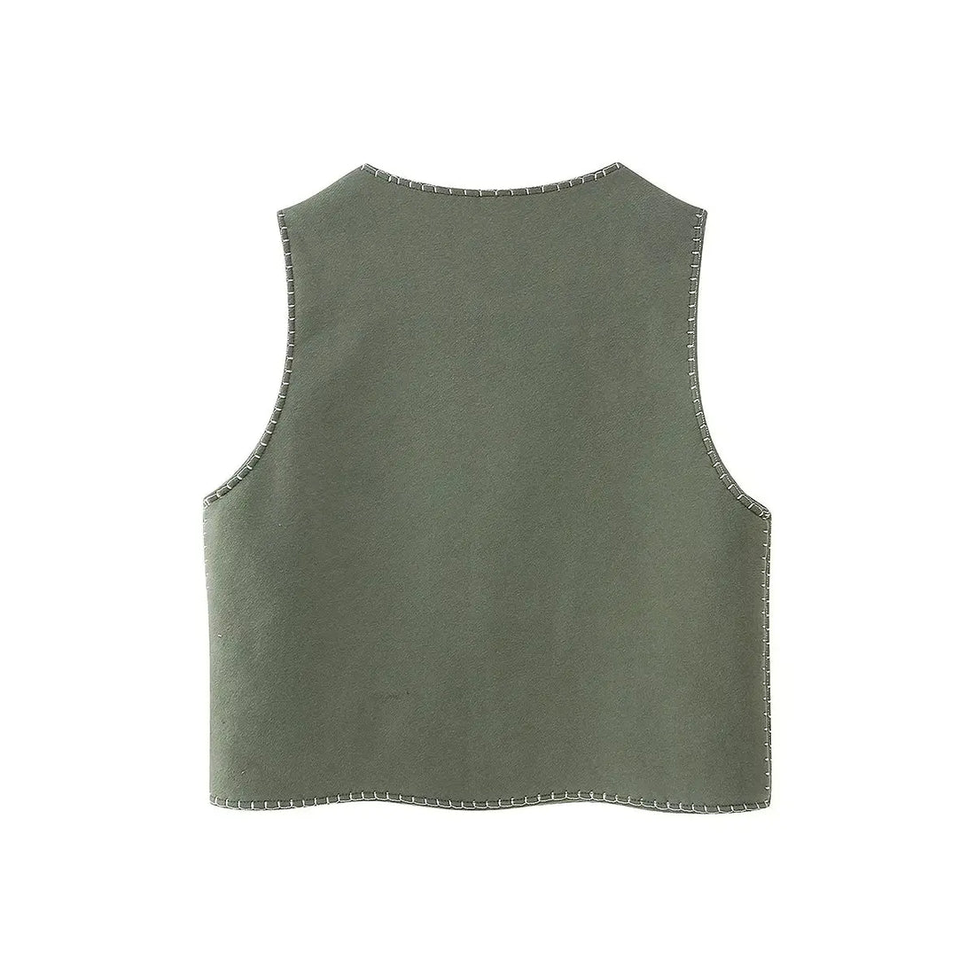 Moss Blossom Boho Floral Embroidered Vest