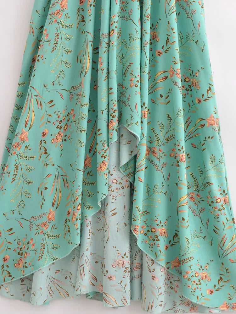 Whispers of Romance Boho Floral Print Maxi Dress