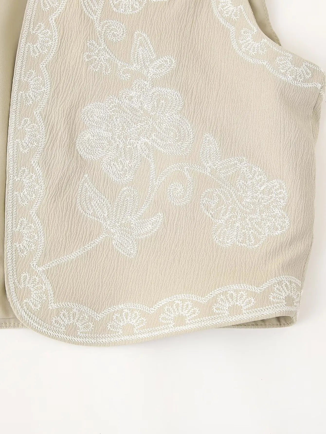Camellia Bloom Boho Floral Embroidered Vest