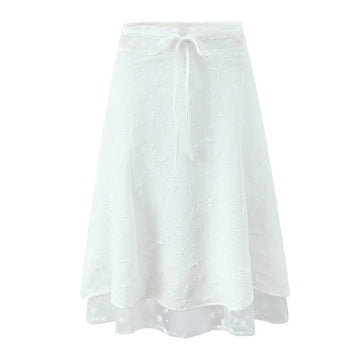 Whispering Rosebud Floral Midi Skirt