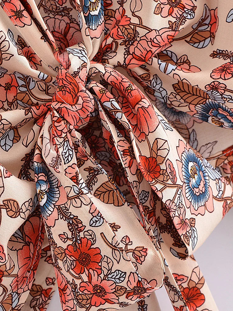 Desert Rose Boho Floral Print Crop Top