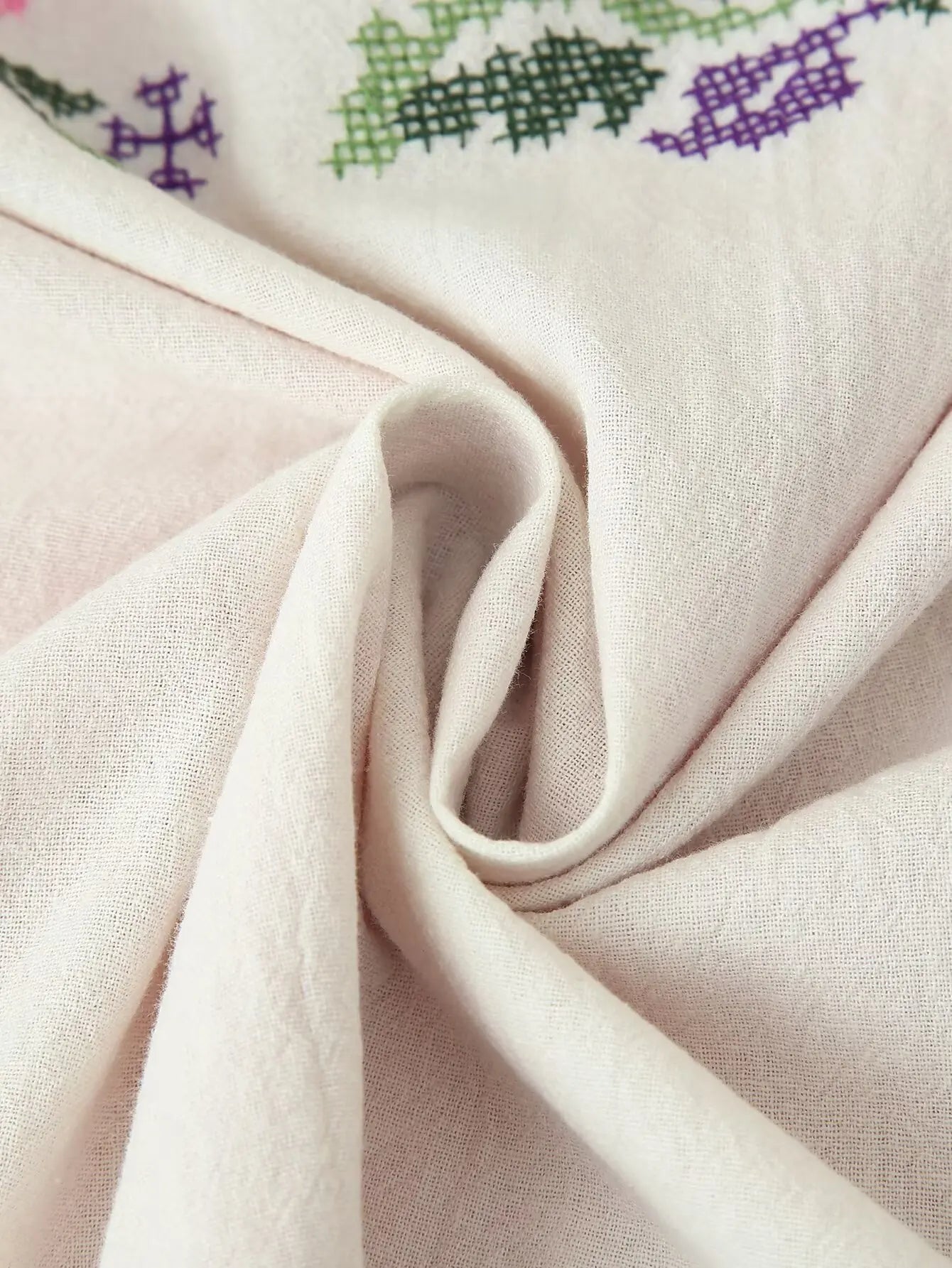 Blush Meadow Floral Embroidered Boho Cardigan