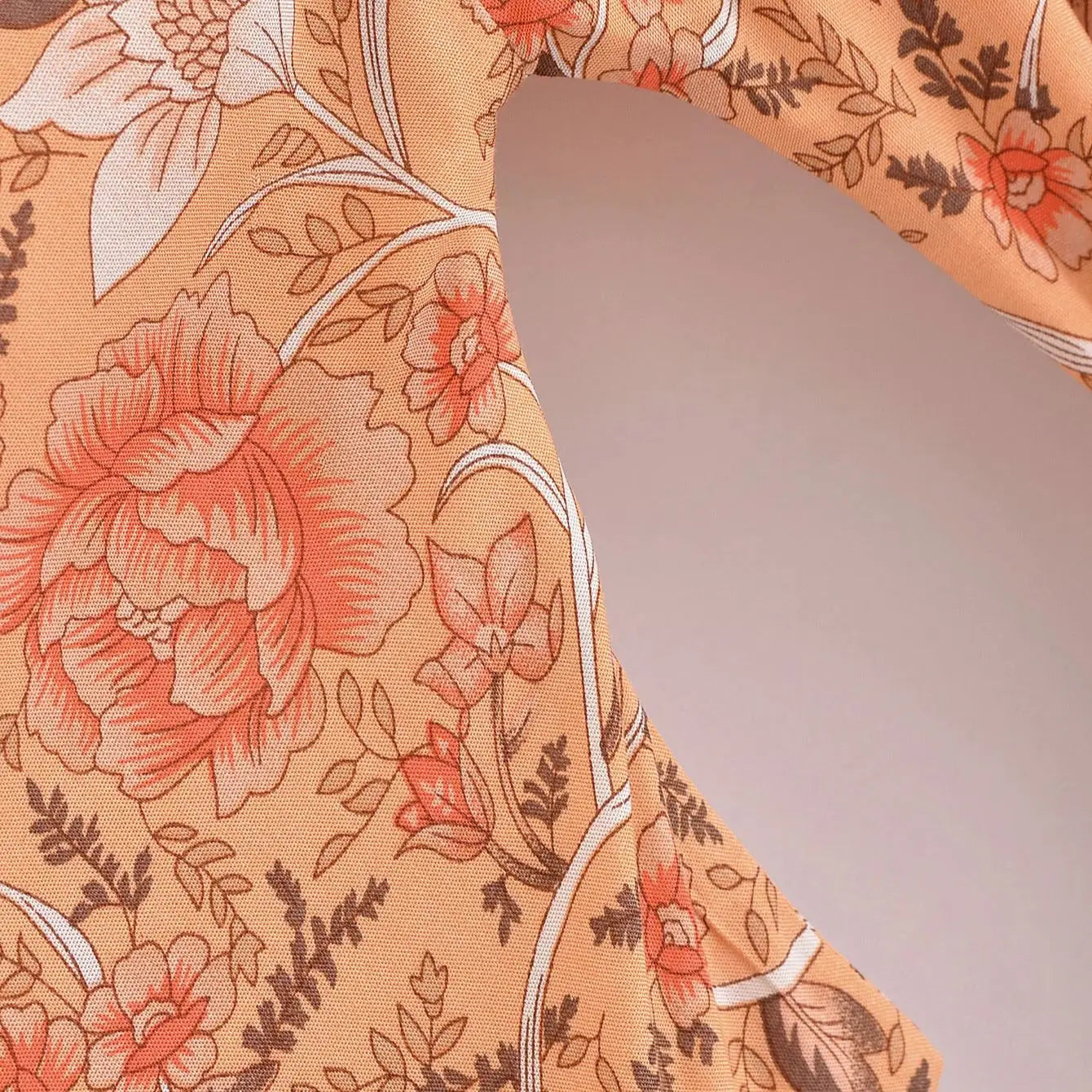 Royal Rose Boho Floral Print Short Robe
