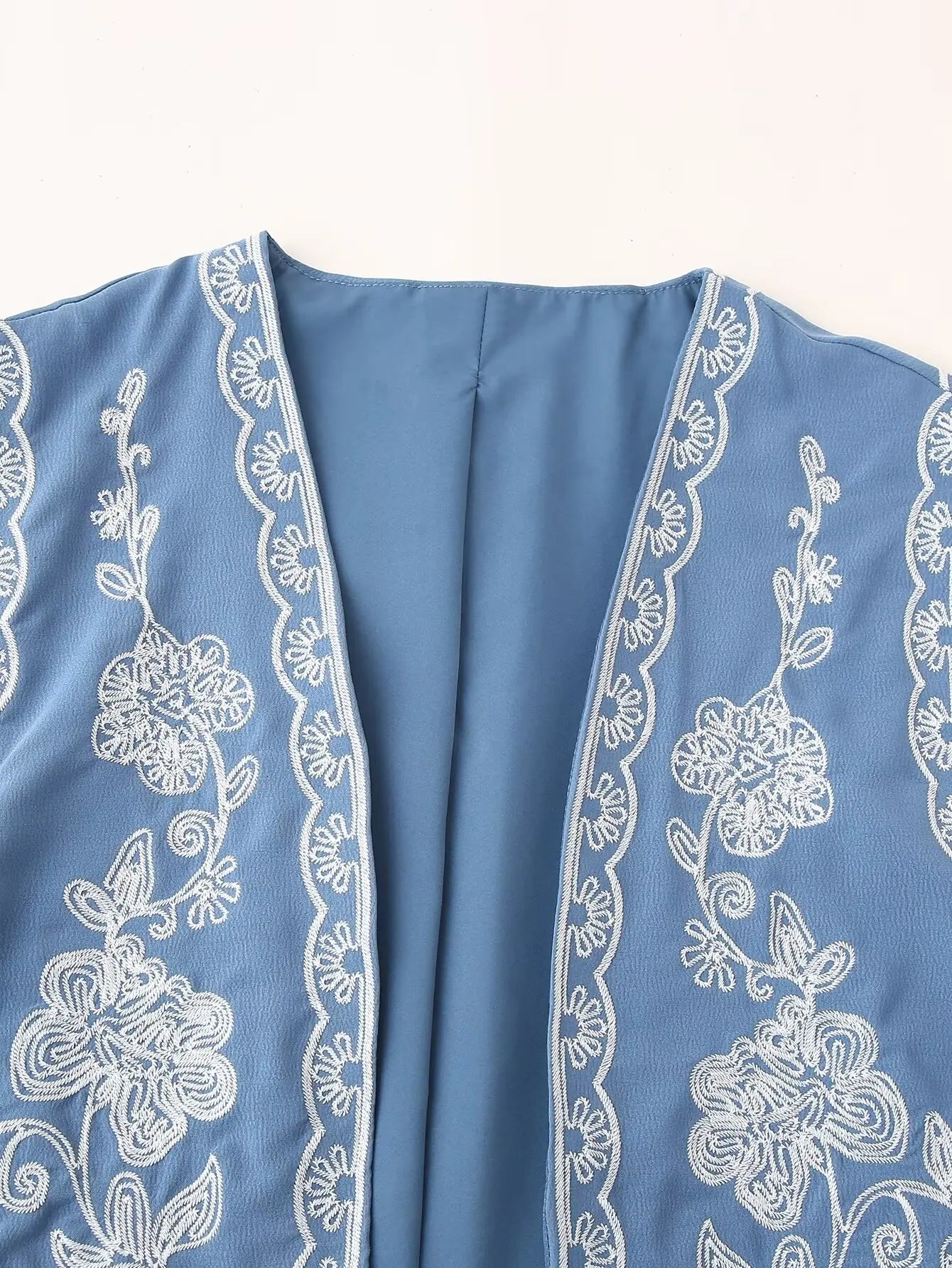 Crystal Bloom Boho Floral Embroidered Vest