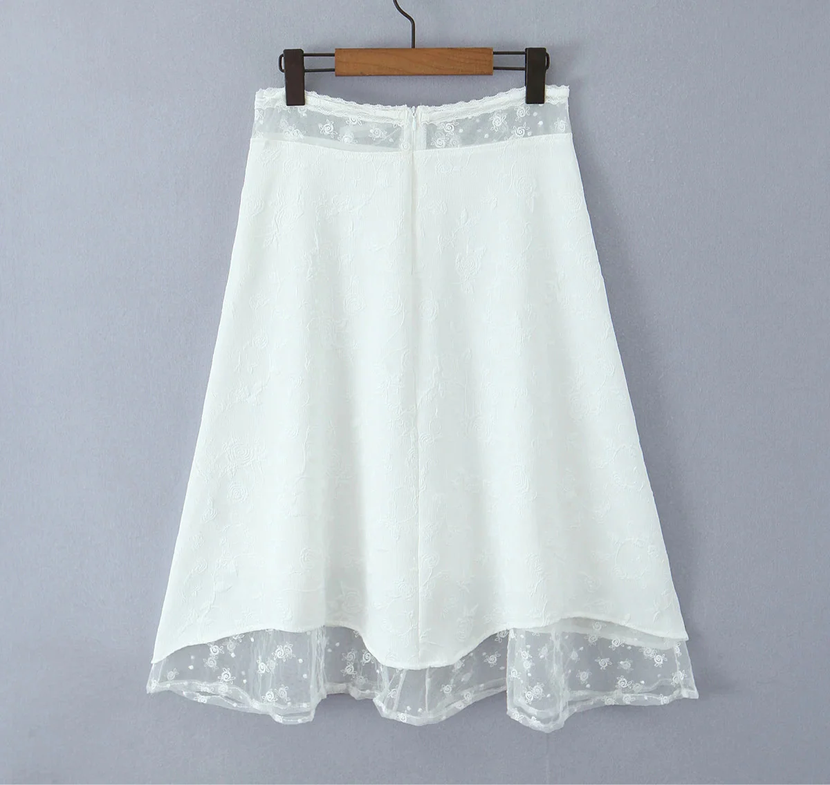 Whispering Rosebud Floral Midi Skirt
