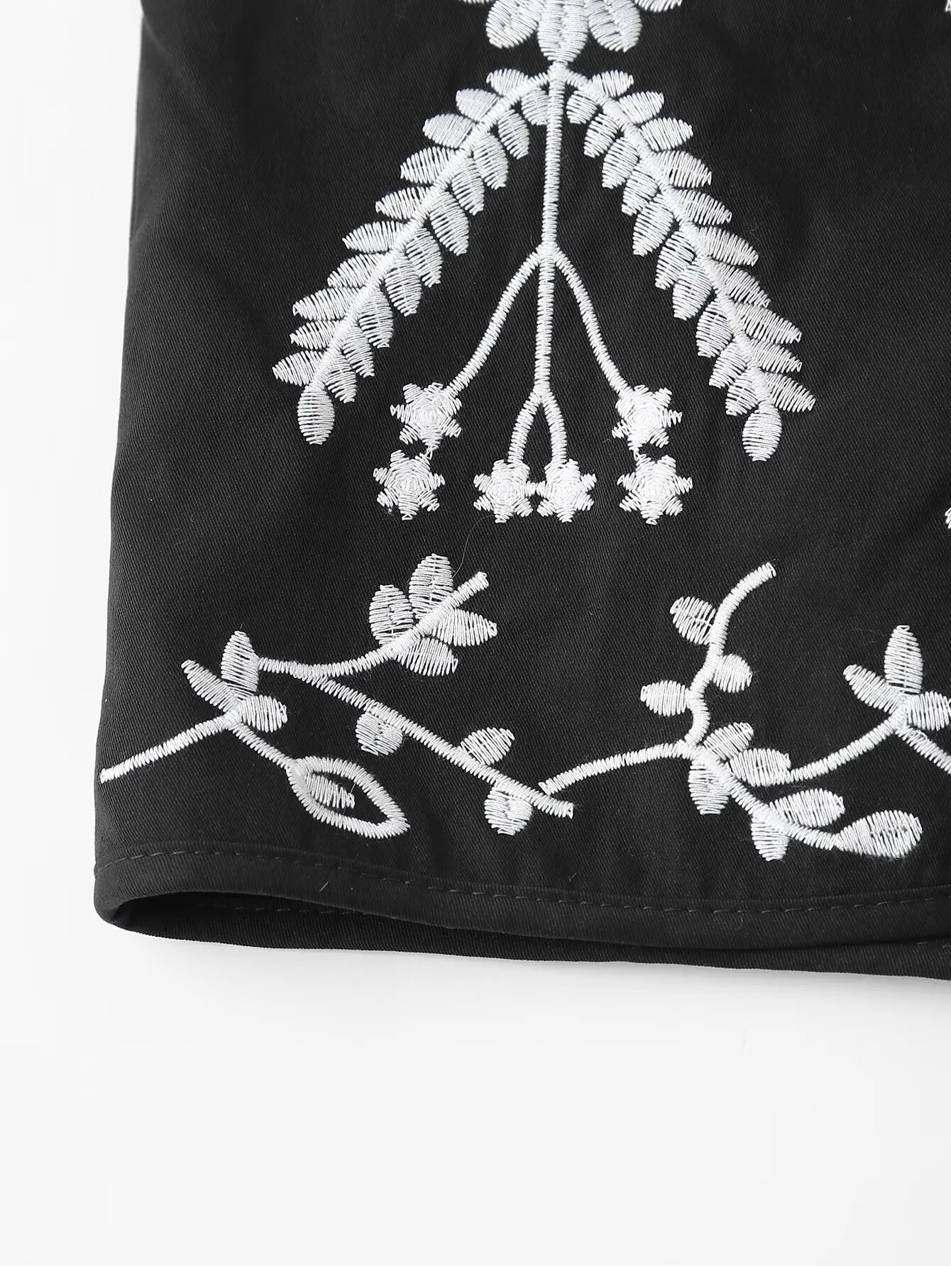 Midnight Bloom Boho Floral Embroidered Vest