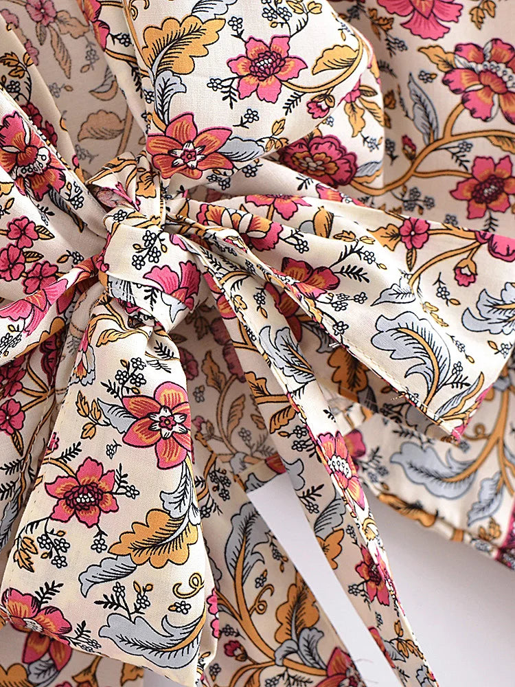 Rosabella Bloom Boho Floral Print Crop Top