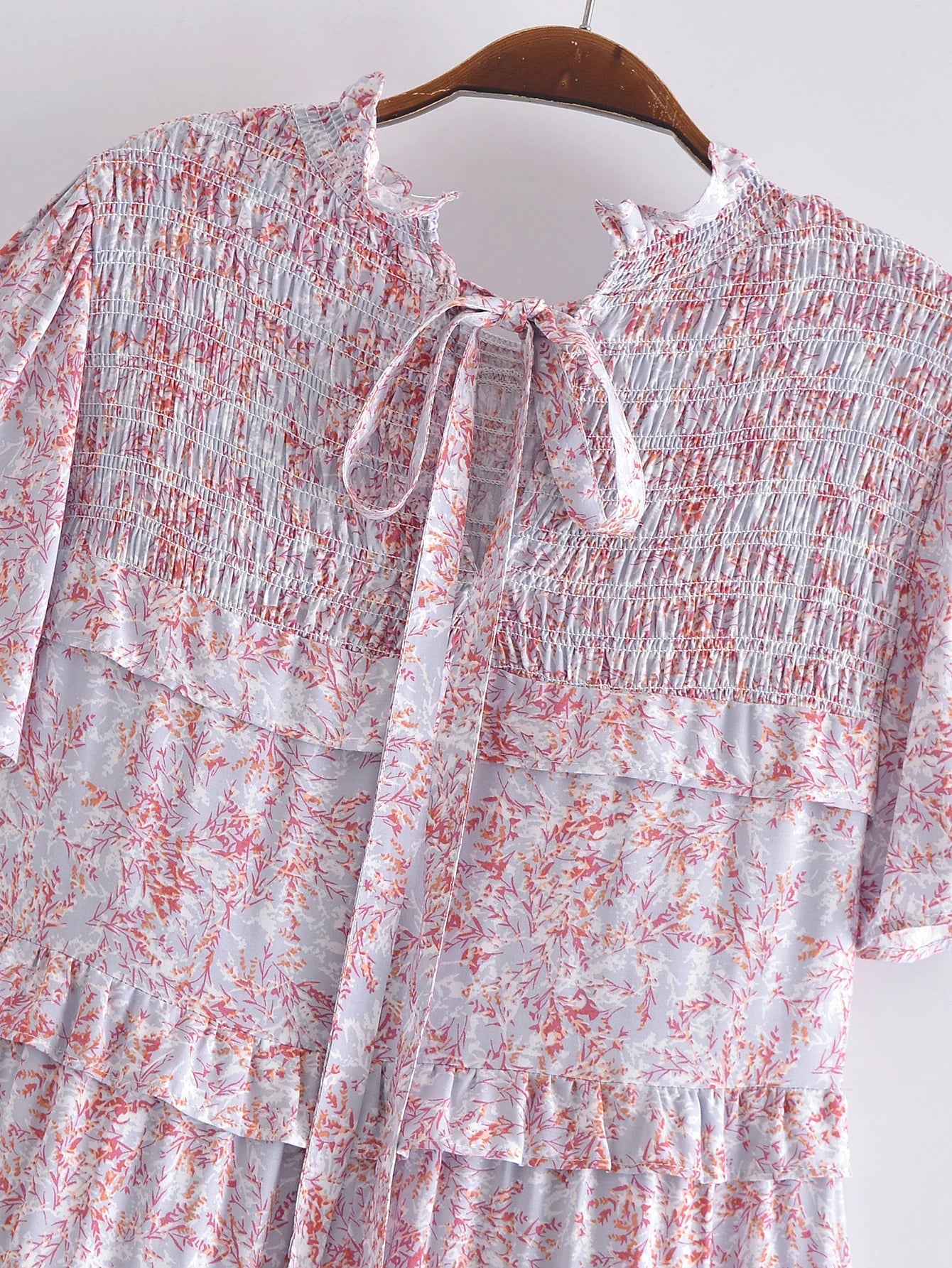 Misty Heather Boho Floral Print Midi Dress