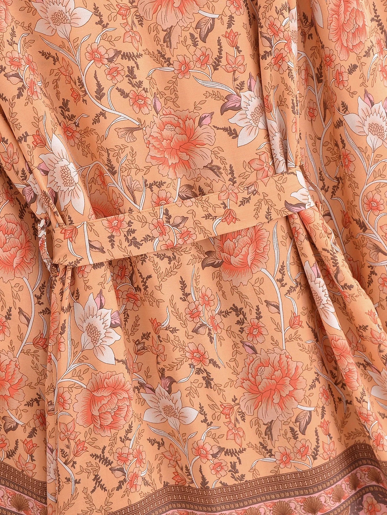 Royal Rose Boho Floral Print Short Robe
