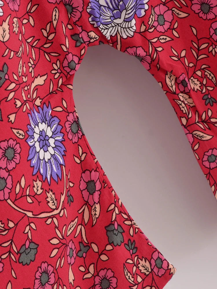 Heartfelt Blooms Boho Floral Print Crop Top