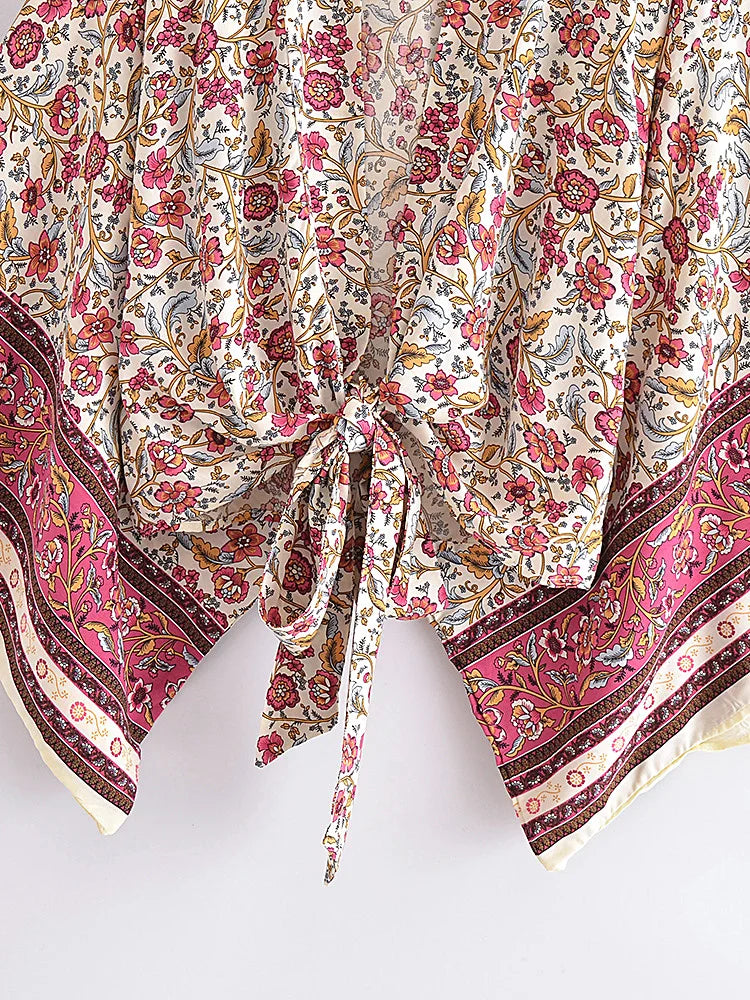 Rosabella Bloom Boho Floral Print Crop Top