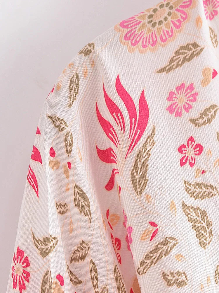 Cherished Bloom Boho Floral Print Crop Top