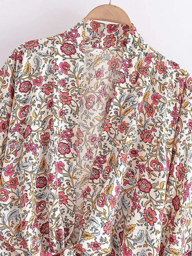 Rosabella Bloom Boho Floral Print Crop Top