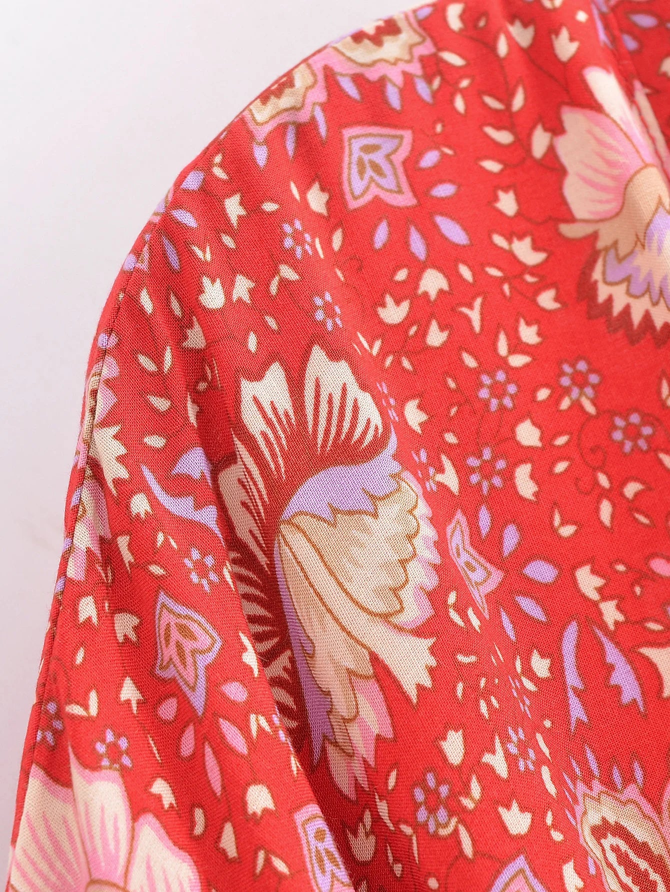 Wild Savannah Boho Floral Print Short Robe