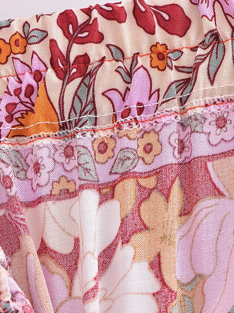 Wild Currant Floral Print Boho Maxi Skirt