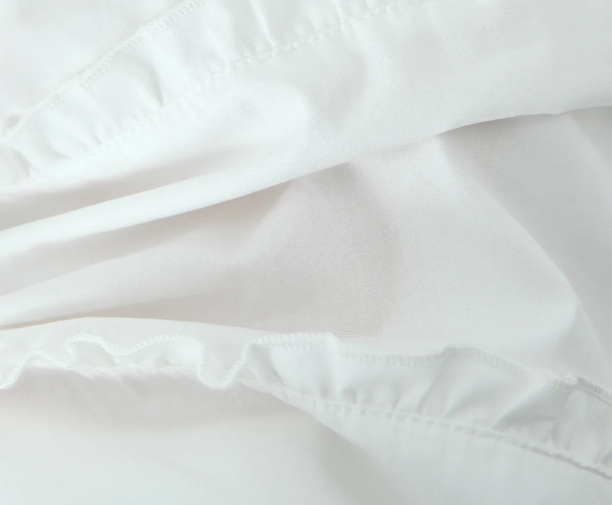 Heavenly White Boho Ruffle Maxi Skirt