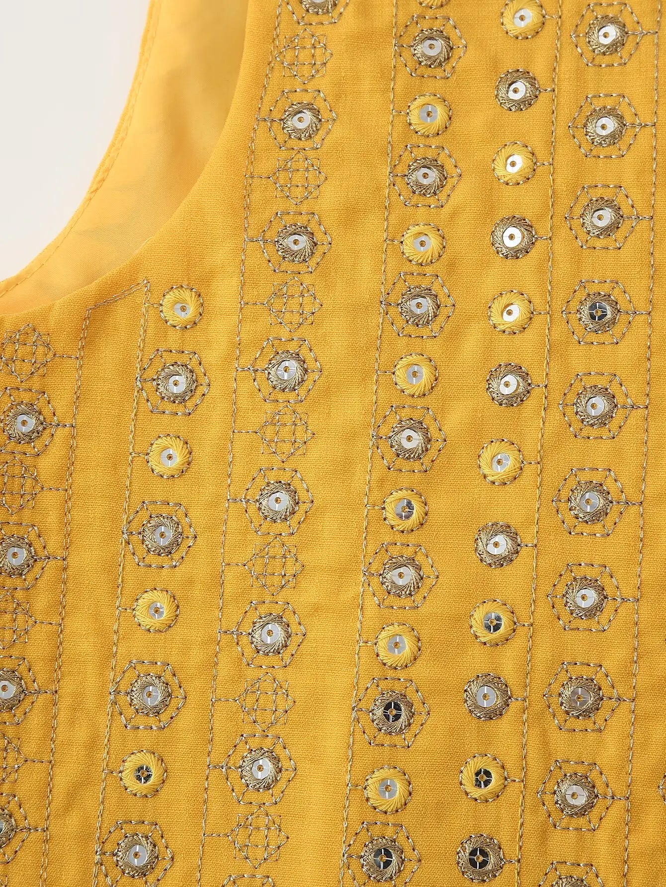 Sunlit Boho Sequin Embroidered Vest