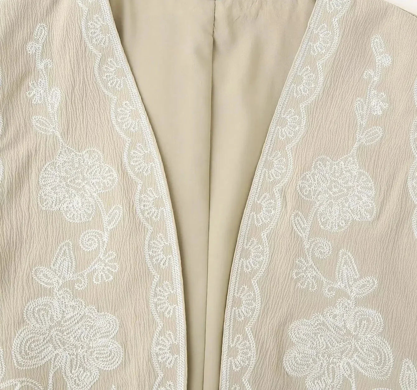 Camellia Bloom Boho Floral Embroidered Vest