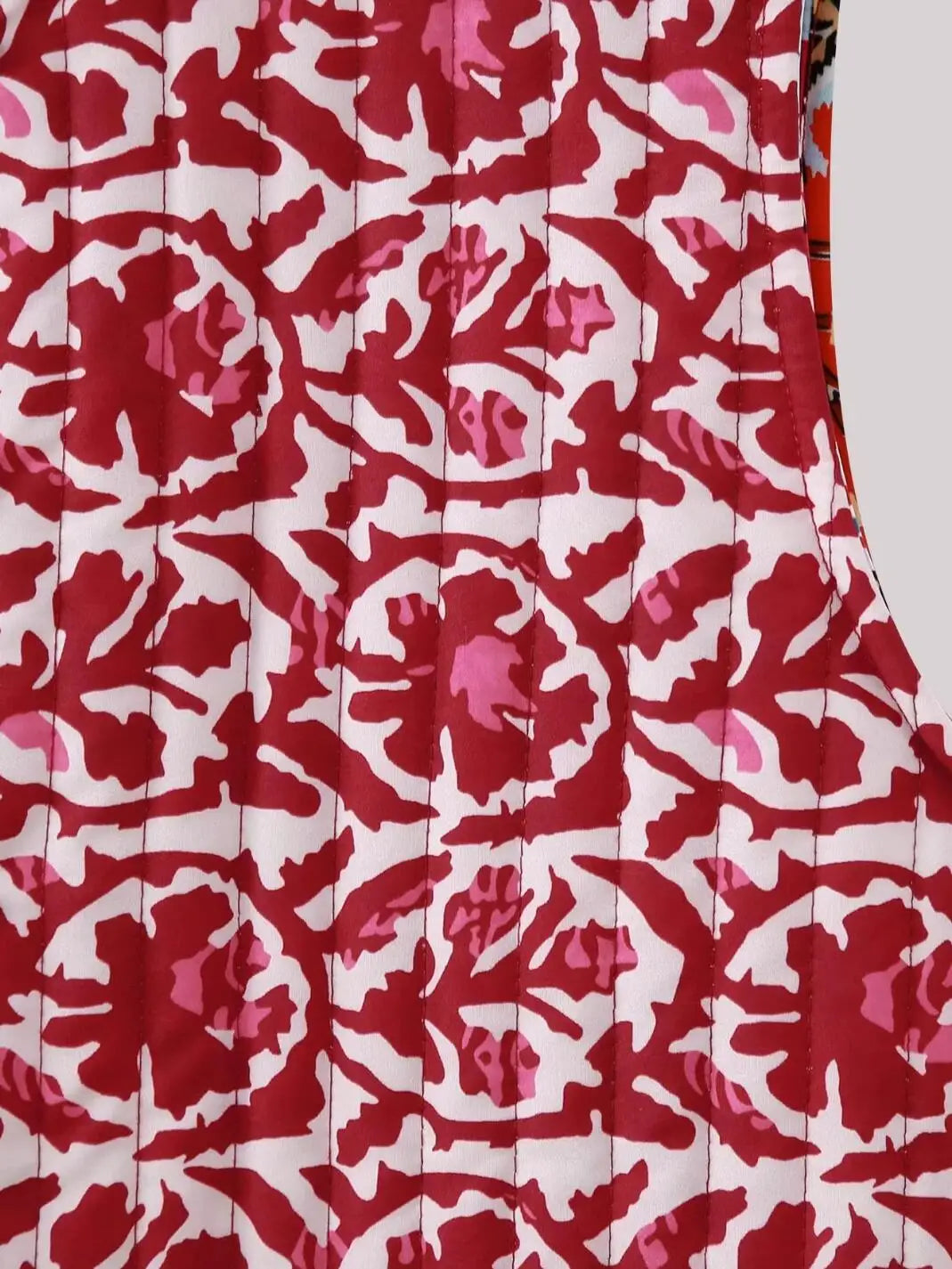 Red Reversible Boho Floral Vest