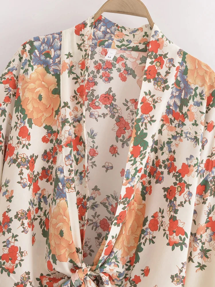 Whispering Blooms Boho Floral Print Crop Top