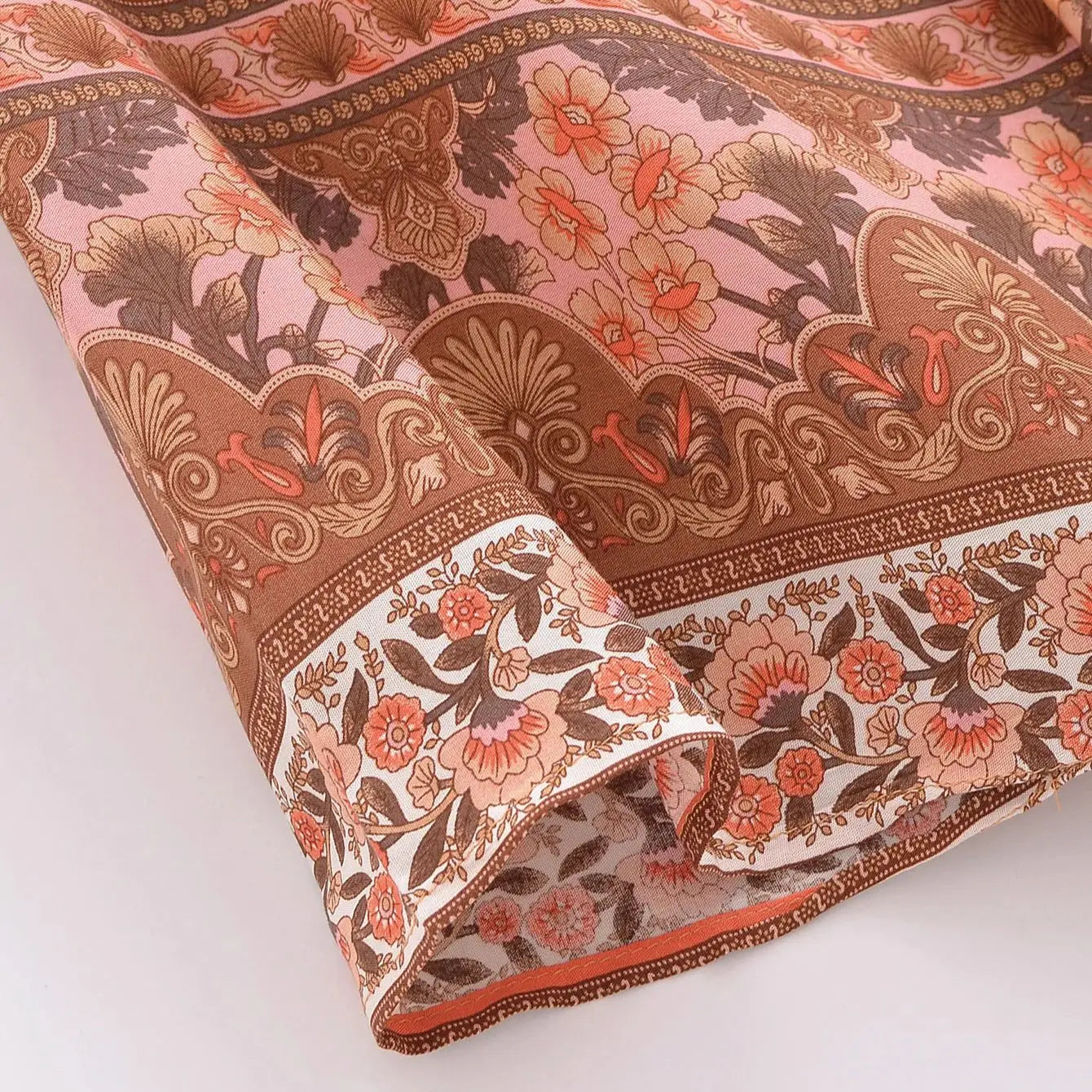 Royal Rose Boho Floral Print Short Robe