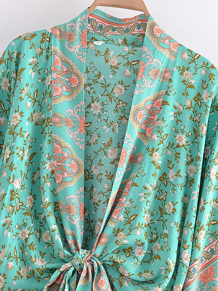 Ethereal Blooms Boho Floral Print Crop Top