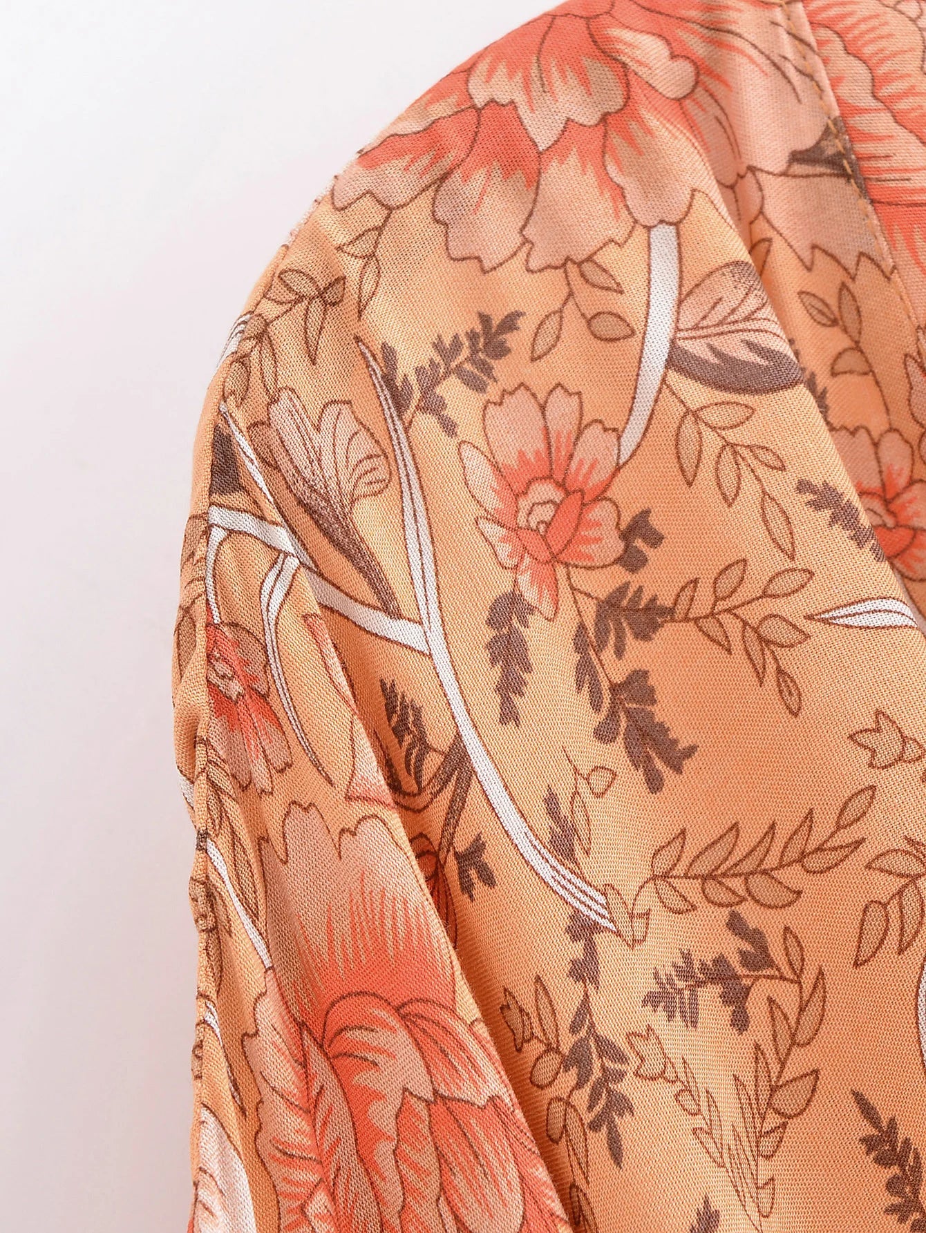 Royal Rose Boho Floral Print Short Robe