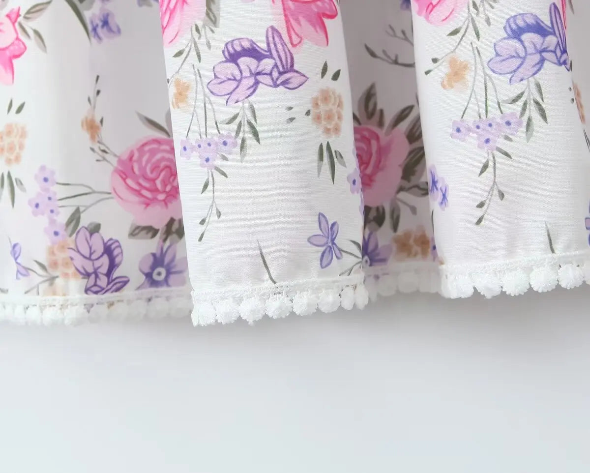 Secret Garden Boho Floral Print Maxi Skirt