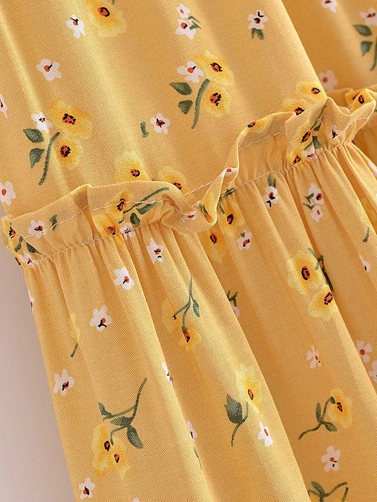 Buttercup Bloom Boho Floral Print Mini Skirt