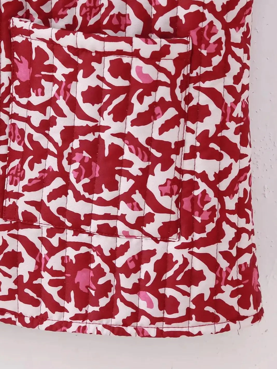Red Reversible Boho Floral Vest