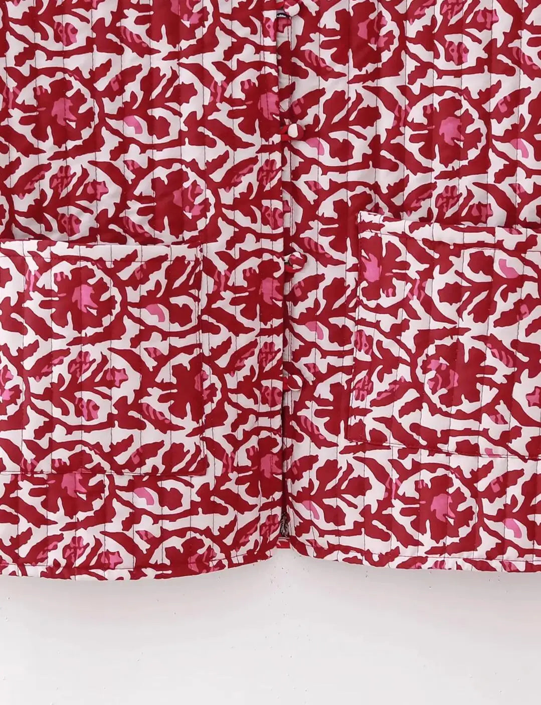 Red Reversible Boho Floral Vest