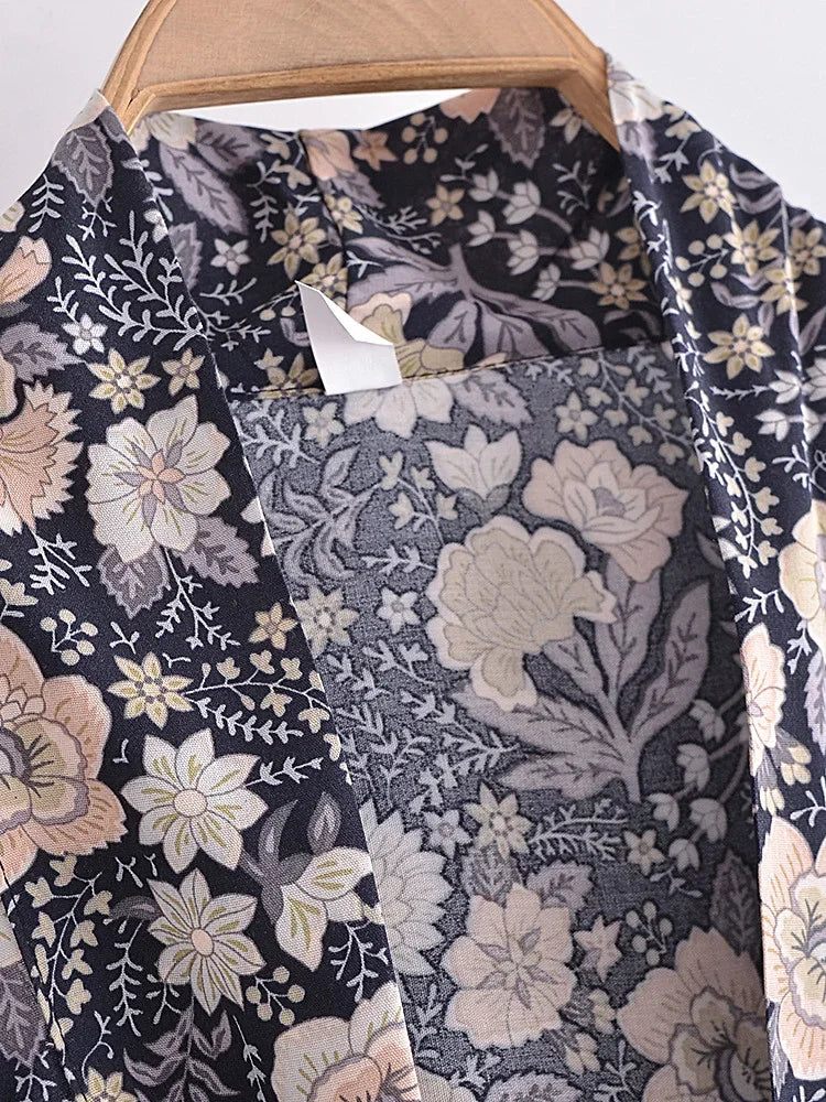 Moonlit Bloom Boho Floral Print Crop Top
