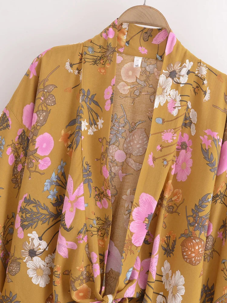 Golden Hour Boho Floral Print Crop Top