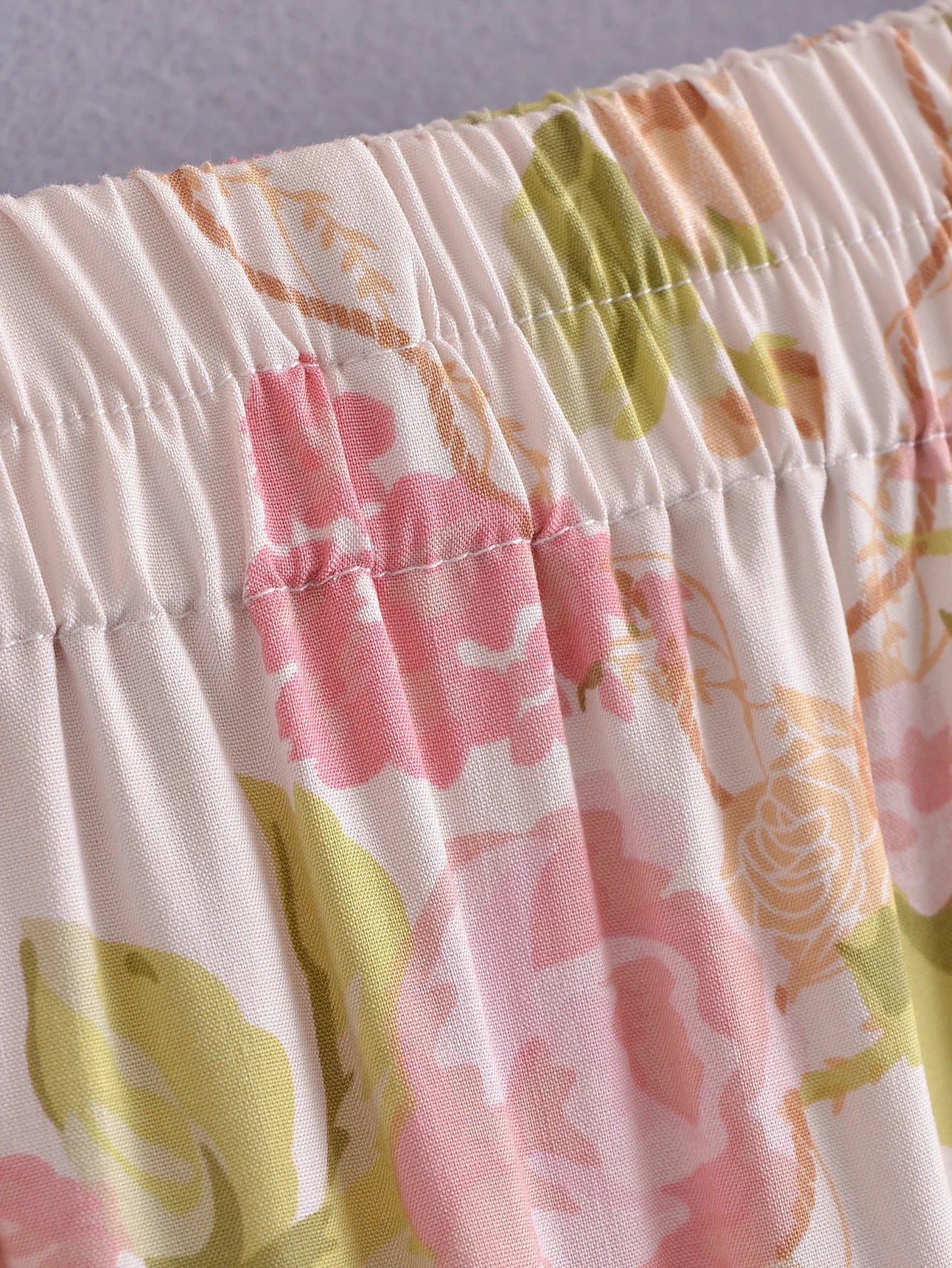 Blushing Rose Floral Print Boho Maxi Skirt