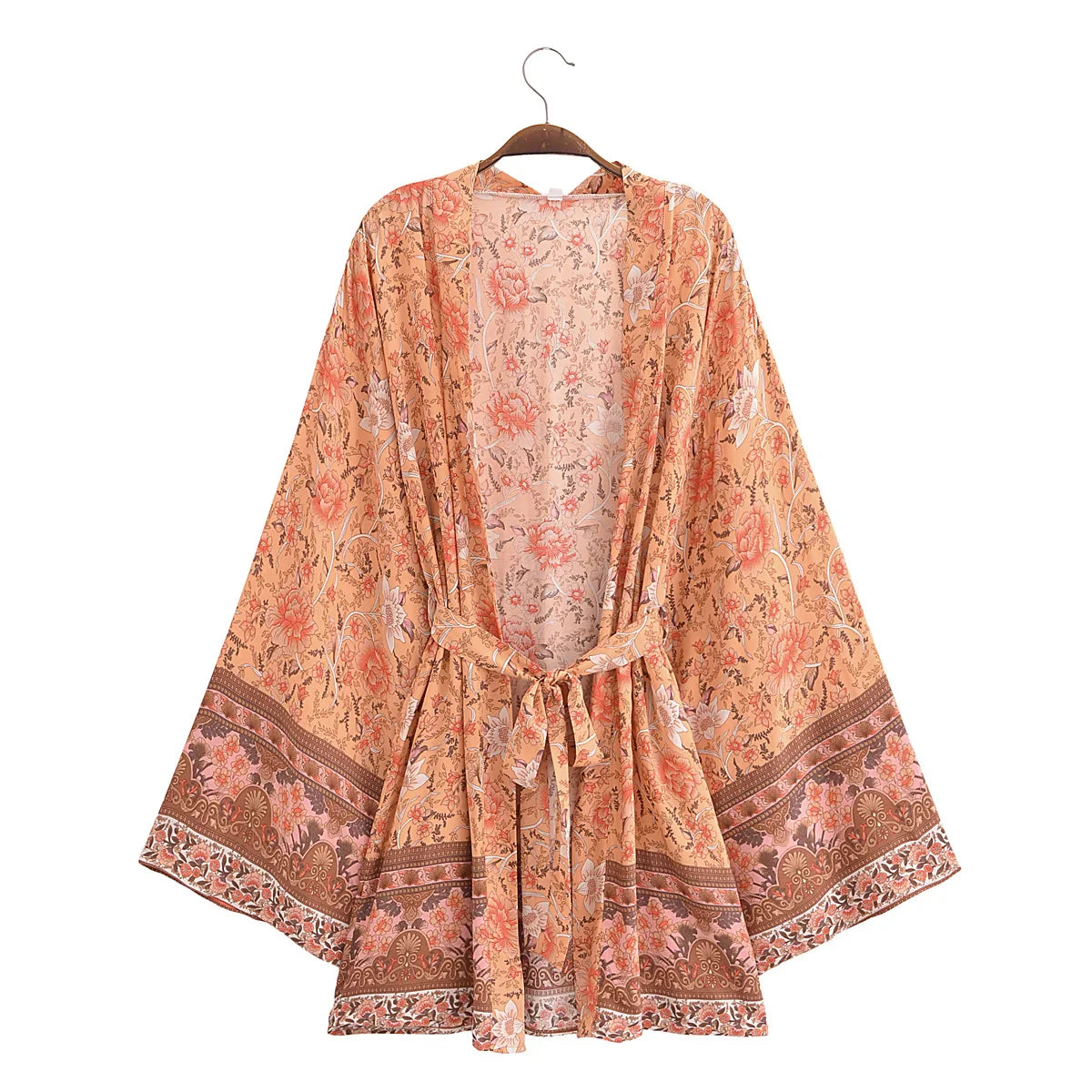 Royal Rose Boho Floral Print Short Robe