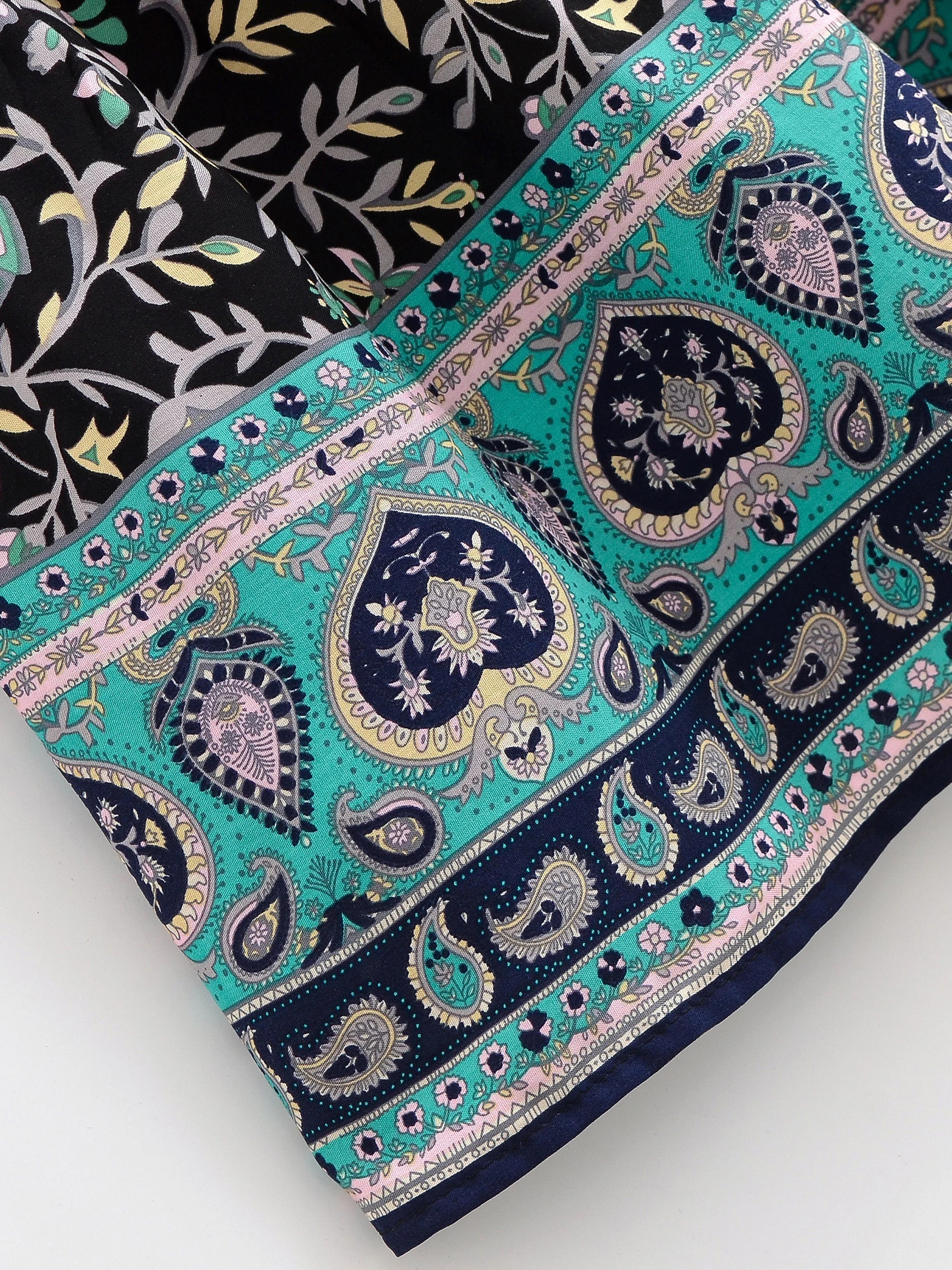 Midnight Blossom Floral Print Boho Maxi Skirt