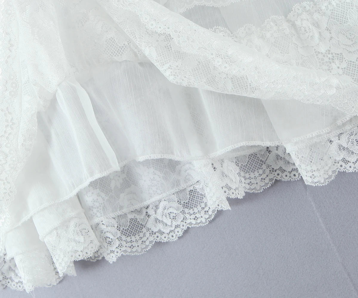 Whispering Lace Semi-Sheer Midi Skirt