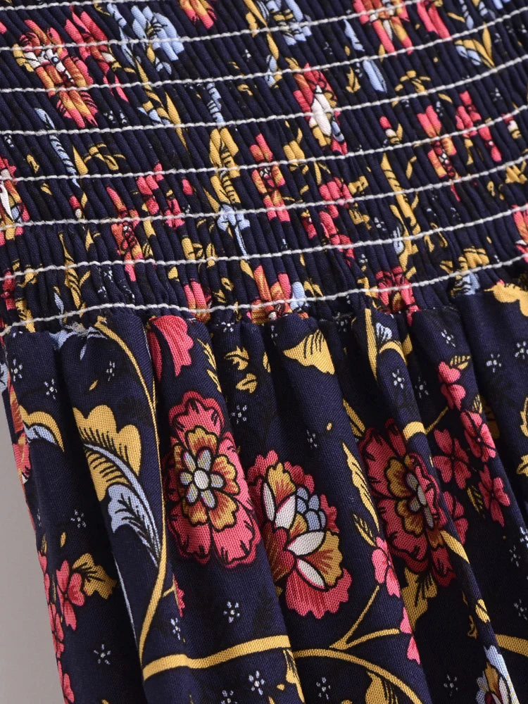 Floral Bliss Boho Floral Print Maxi Skirt