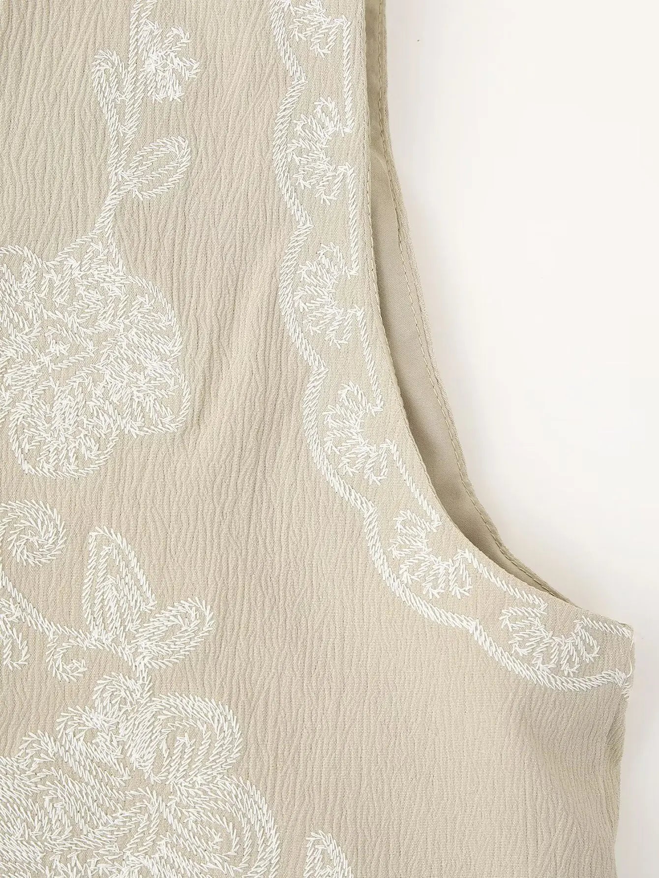 Camellia Bloom Boho Floral Embroidered Vest