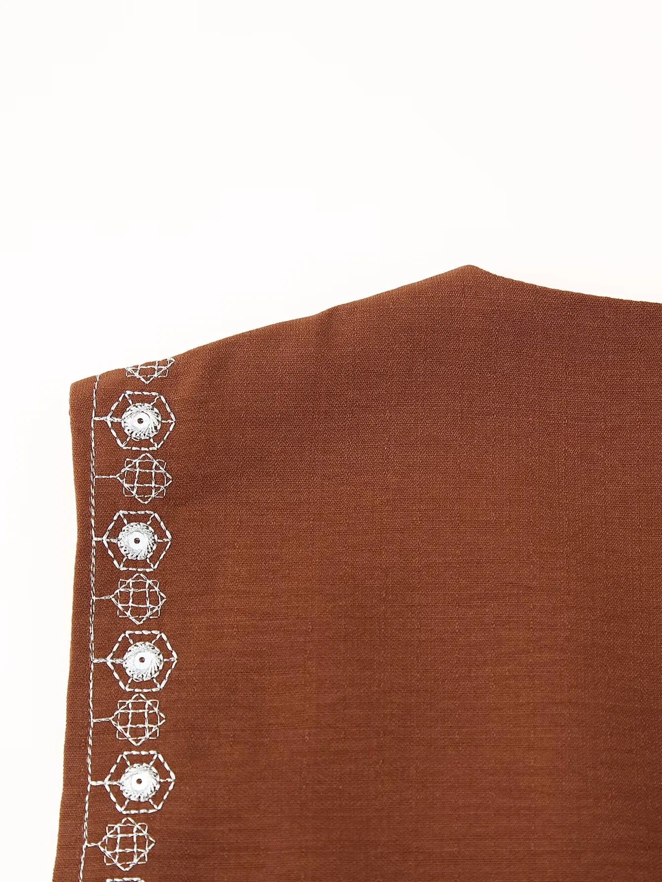 Rustic Spice Boho Sequin Embroidered Vest