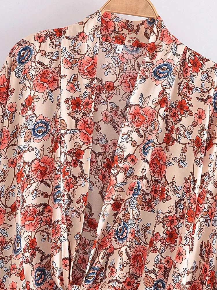 Desert Rose Boho Floral Print Crop Top