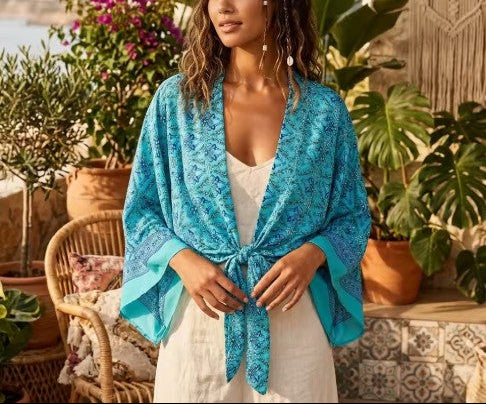 Moonstone Meadow Boho Floral Print Crop Top